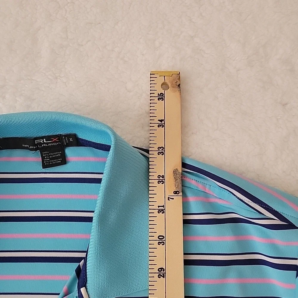 Ralph Lauren‎ RLX Golf Polo Striped Blue And Pink Size XL